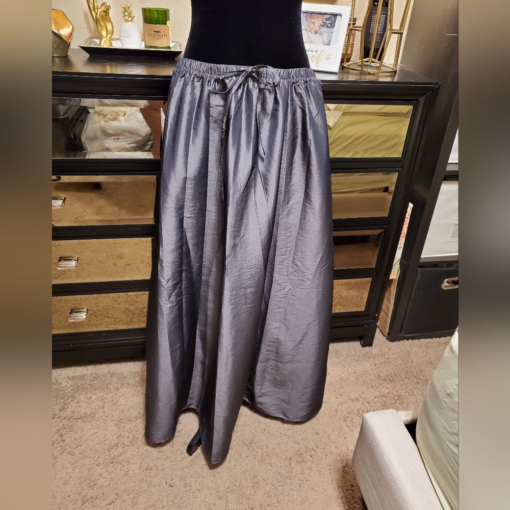 NWT Venezia Jeans Gunmetal Drawstring Maxi Skirt Size 14-20